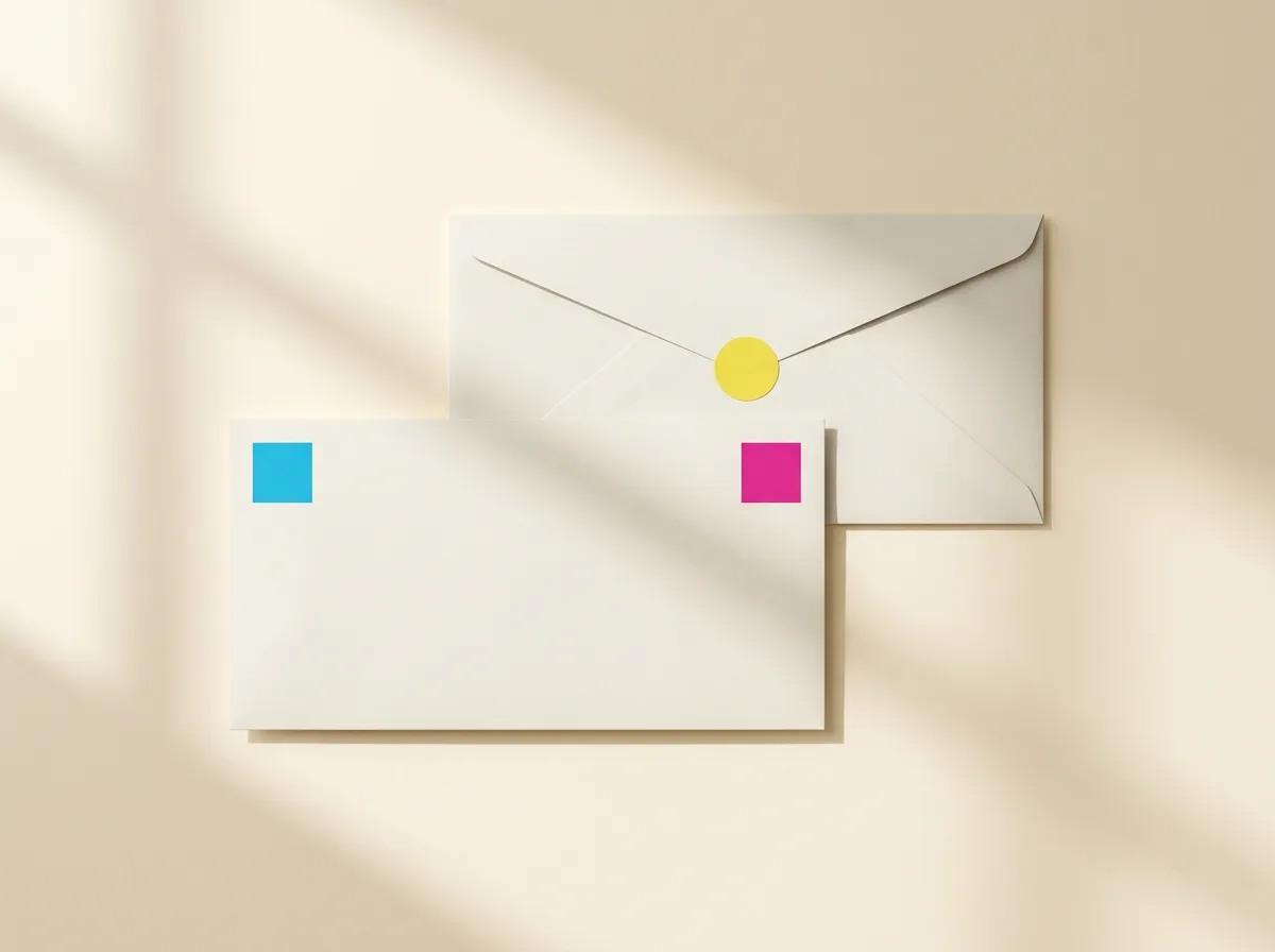 Envelopes printed by Pierre’s Digital Print Center
